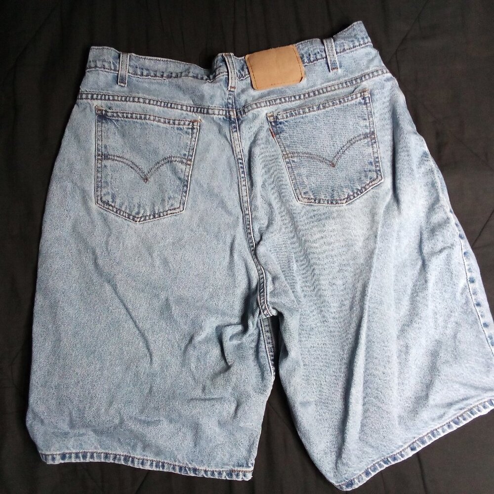 Vintage Levi's 550 Loose Fit Orange Tab Blue Denim Jean Shorts